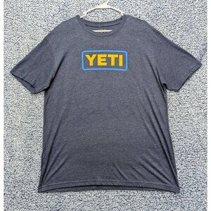 YETI Brand Shirt Mens XL Short Sleeve Hiking Fishing Outdoor Logo Gorpcore Blue
